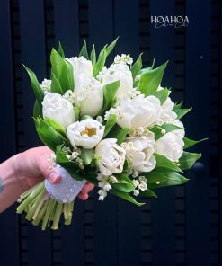 Alternative view of Muguet Wedding – Bó Hoa Cưới Linh Lan Mix Tulip Cao Cấp | Hoa Hoa Lá Lá