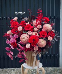 Alternative view of Maroon Luxe – Box Hoa Tone Đỏ Cao Cấp | Hoa Hoa Lá Lá